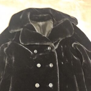 Vintage Black Teddy/fur jacket with silk lining